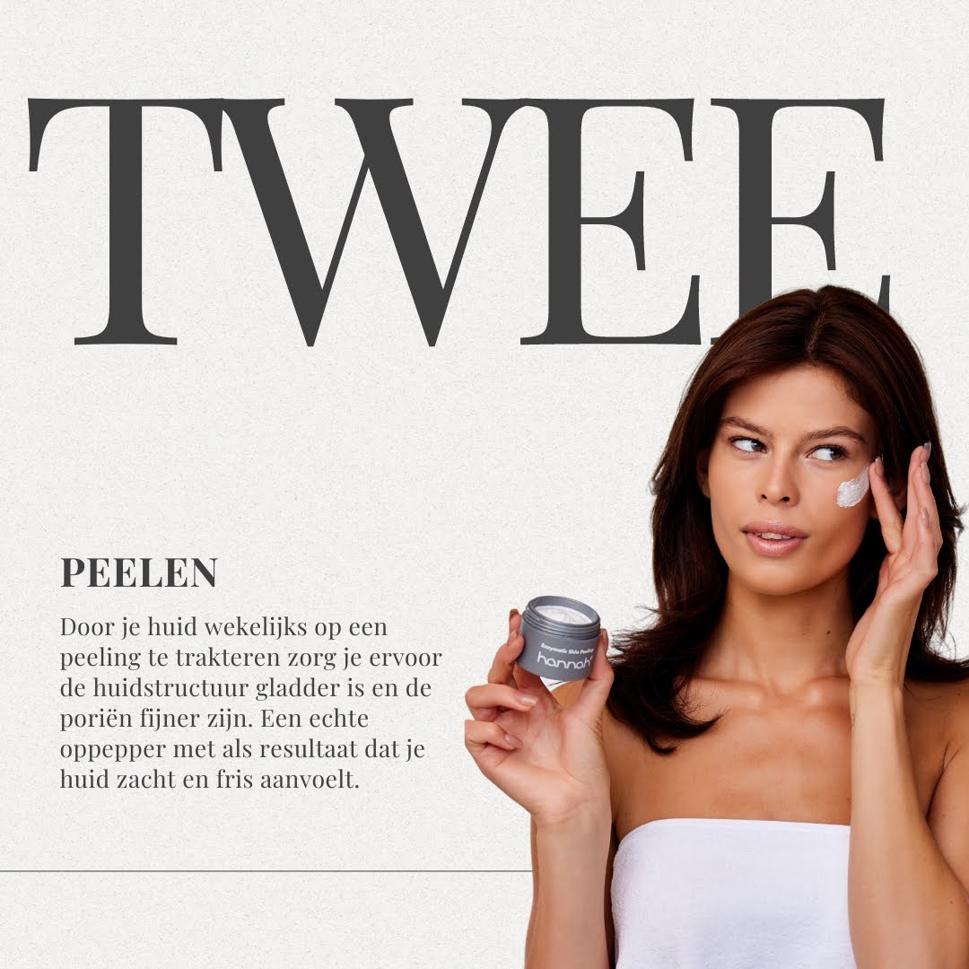 Stap 2: Peelen hannah peeling de tweede stap in de gezichtsverzorging.