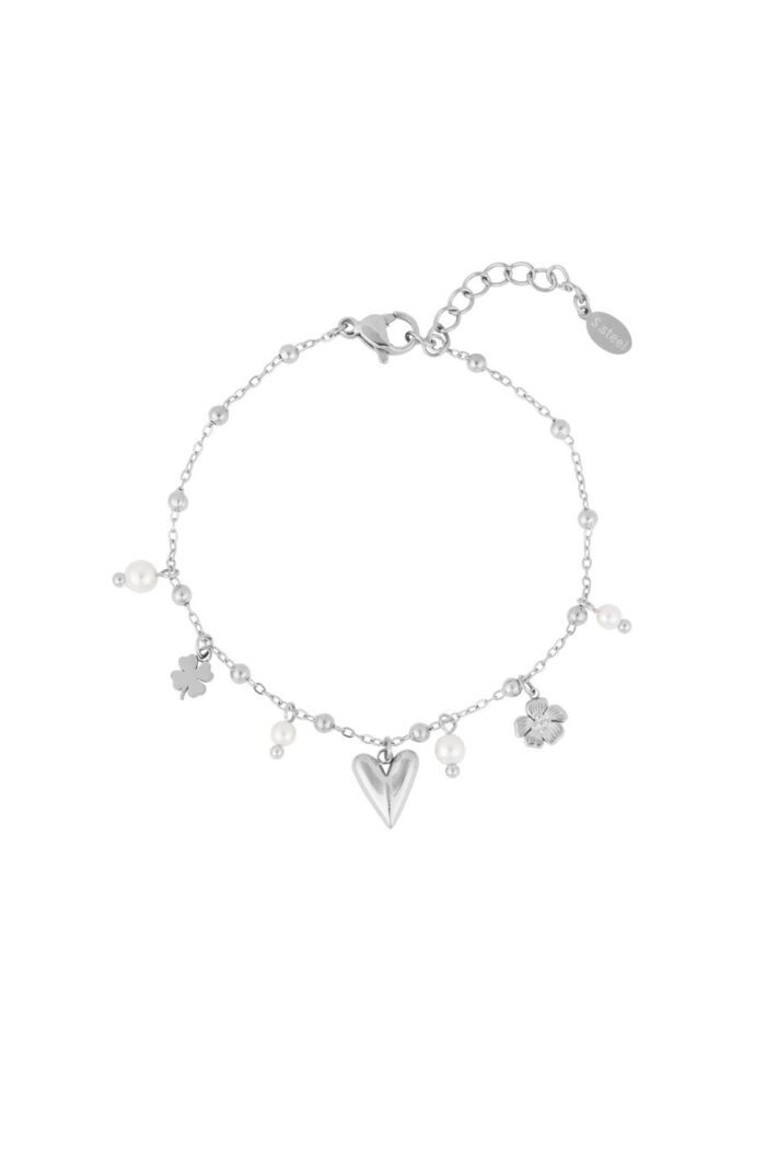 Armband Lucky love zilver