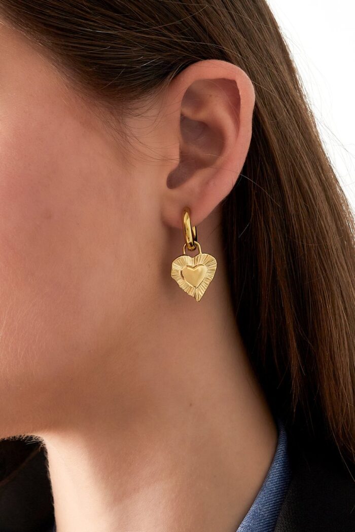 Oorbellen give me love goud - Afbeelding 2