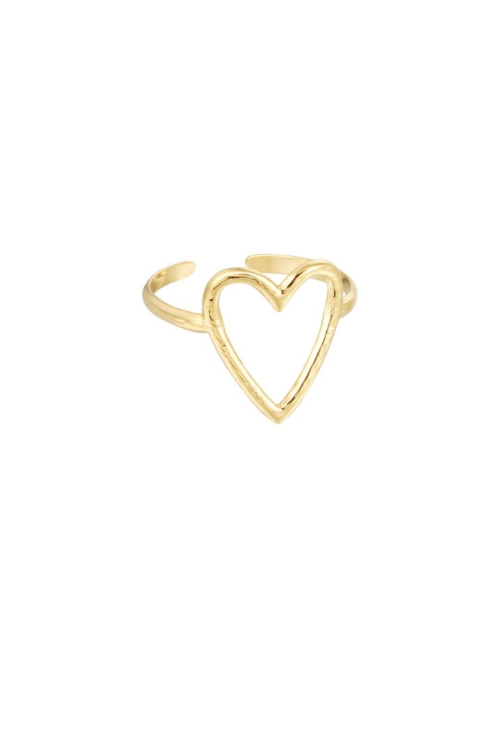 Ring big heart goud